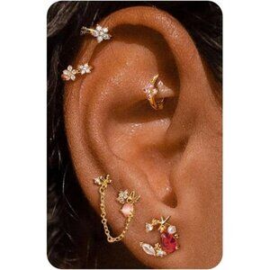 Sterling Silver Earrings for Women - Hypoallergenic Cartilage Earrings for